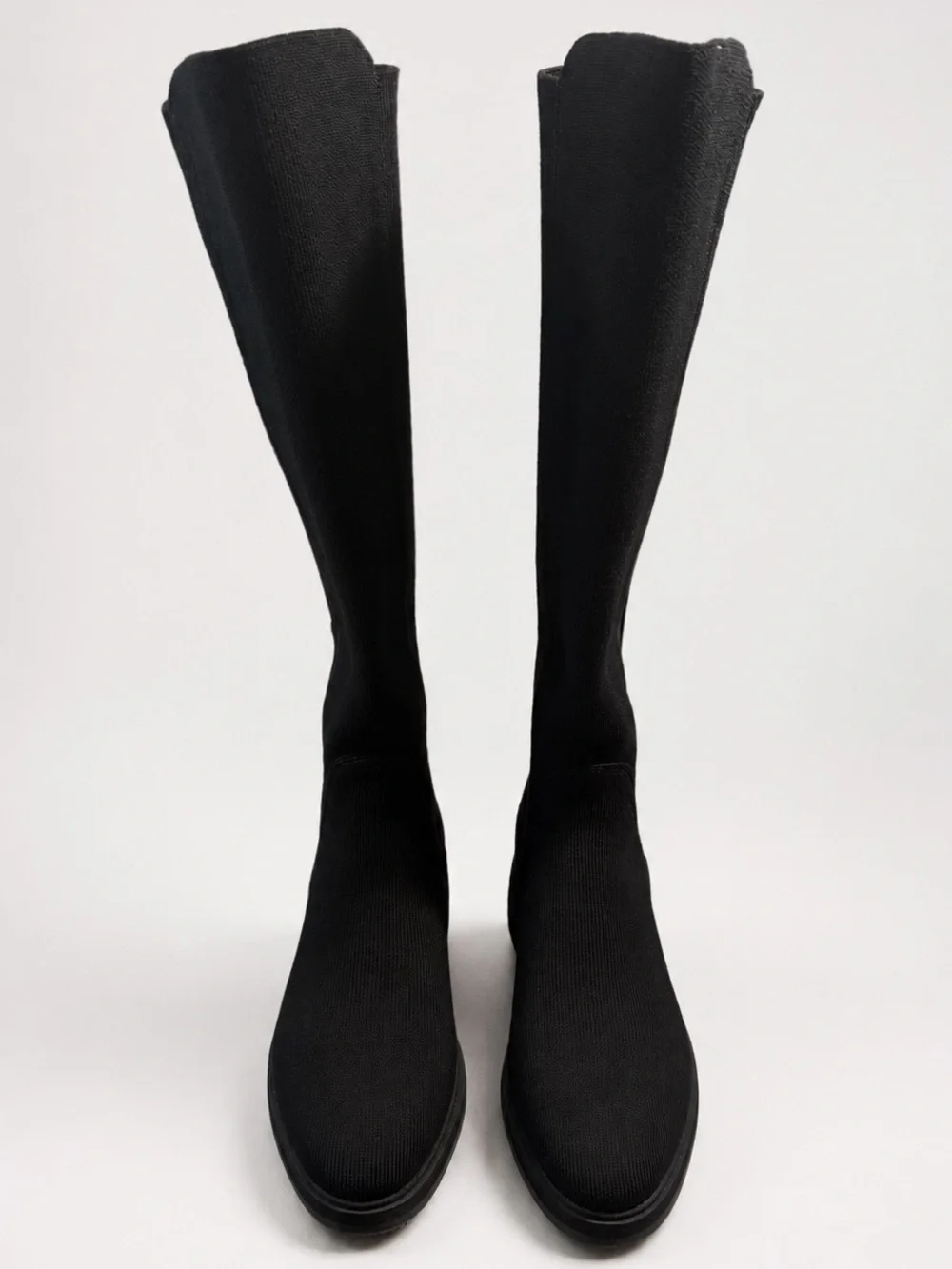 Rothy's Tall Lug Boot Onyx Black Over-the-Knee Stretch Knit Boots